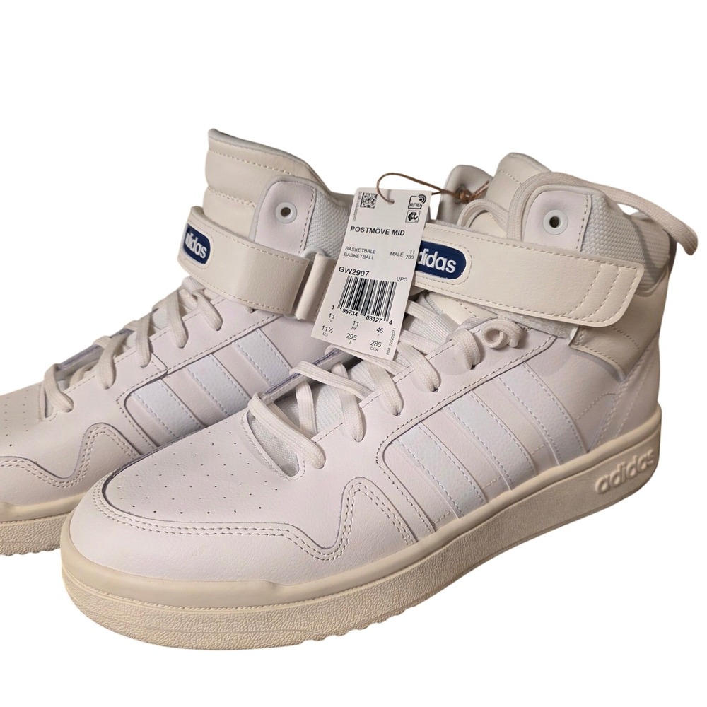 NIB Adidas Postmove‎ Mid Basketball Shoes Sneakers White Mens Size 11.5